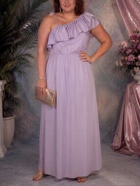 Dance Allure Vintage 80s Purple Maxi Bridesmaid Party Prom Dress sz 16